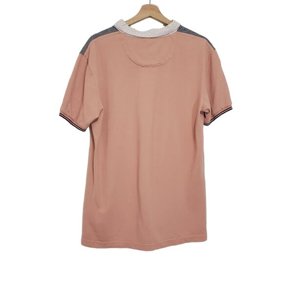 Paper Denim & Cloth | Colorblock Henley Polo Short Sleeve Button Front Shirt - Picture 4 of 11